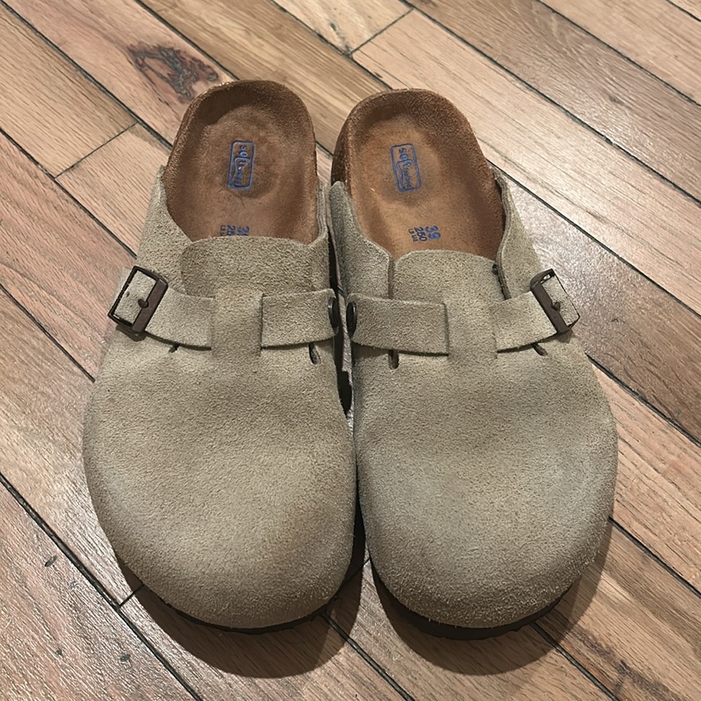 Birkenstock Cream Mules Boston size 39 - Picture 2 of 7